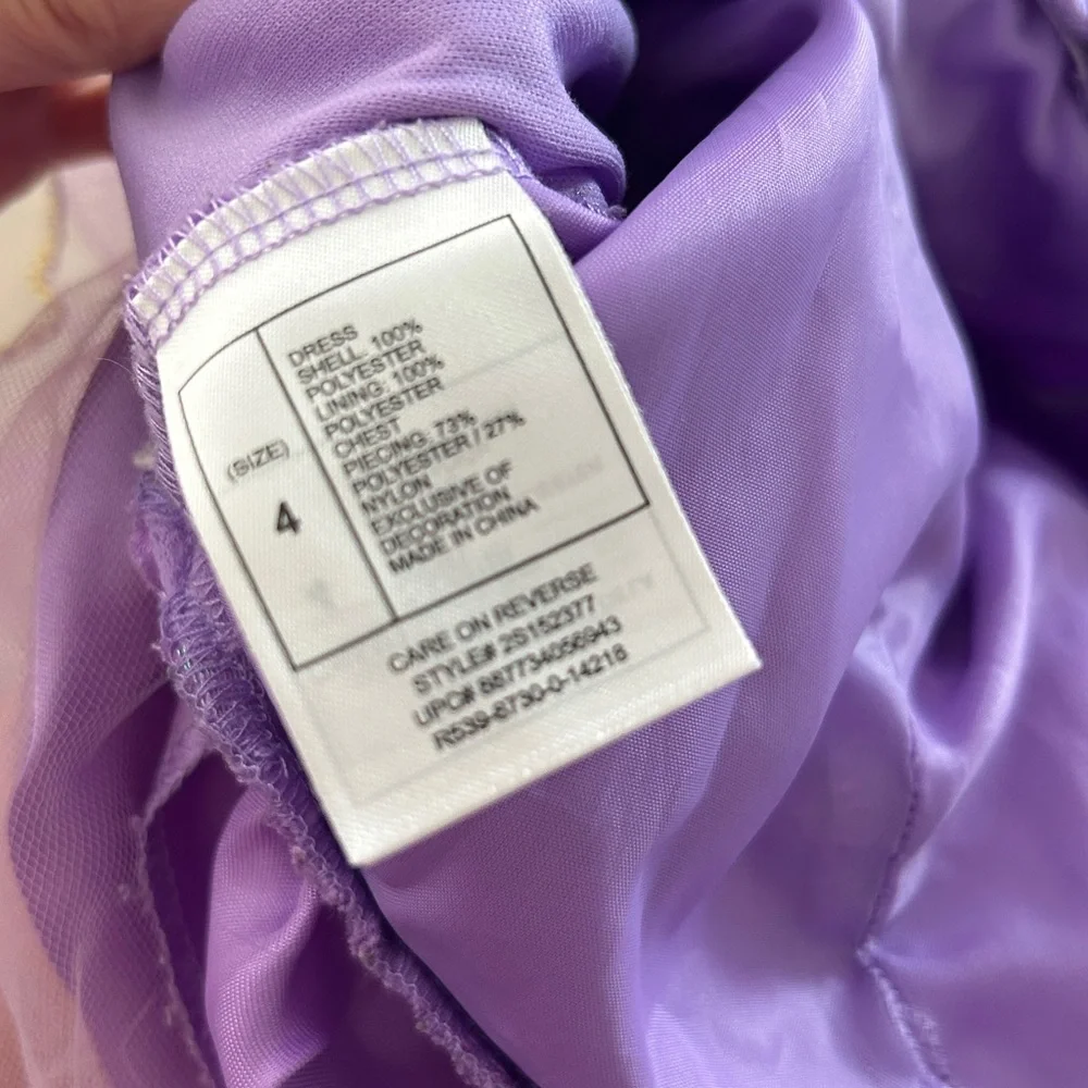 Disney Rapunzel Princess Dress Kids 4 Purple Satin Tulle Halloween Costume